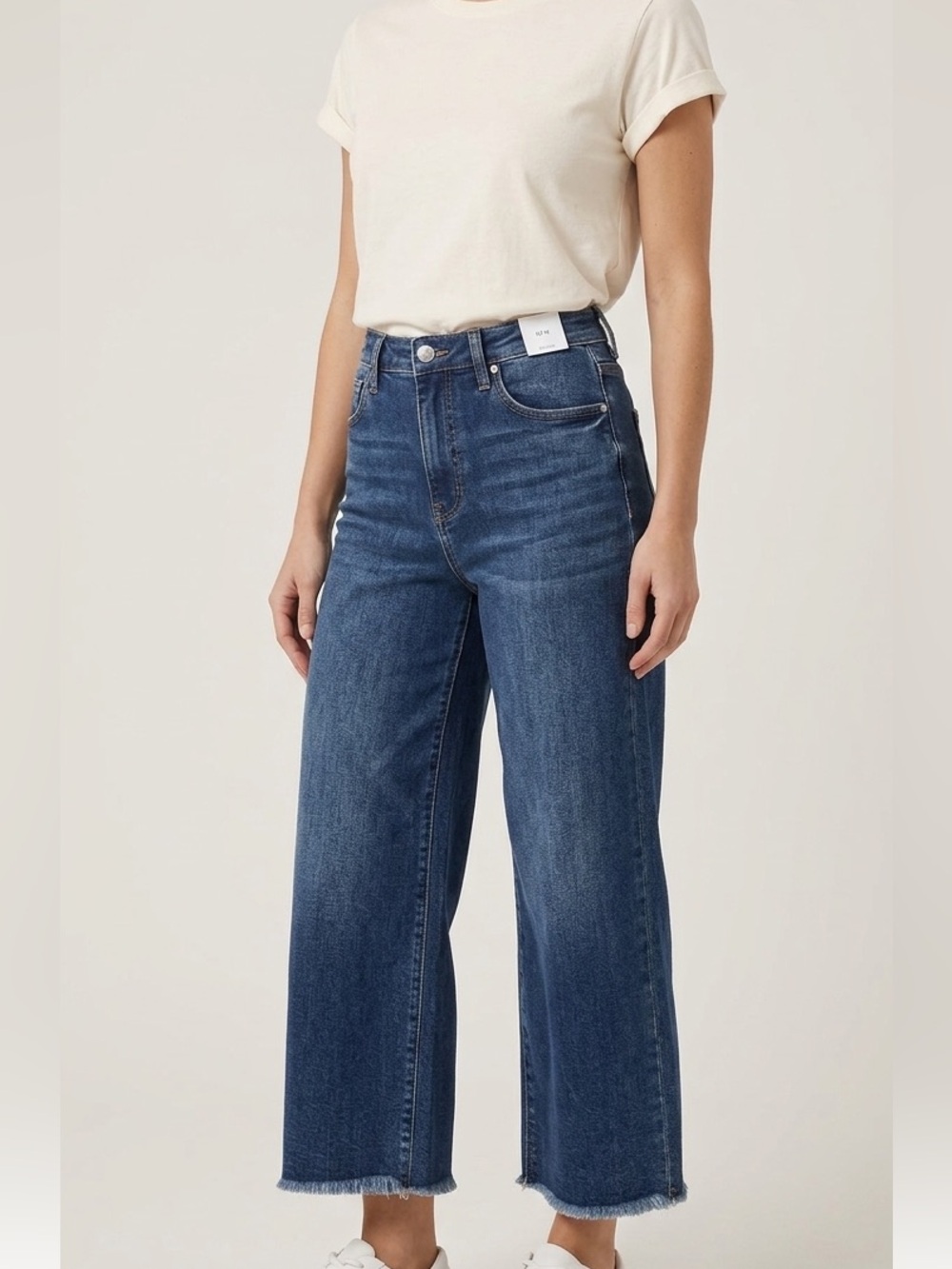RFM Look Good Feel Good Dark Wash Cropped Wide Leg Jeans Harley Size 5/24 NWT